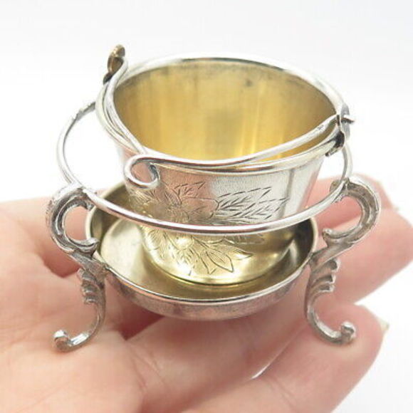 875 Silver Antique Bucket Tea Infuser
